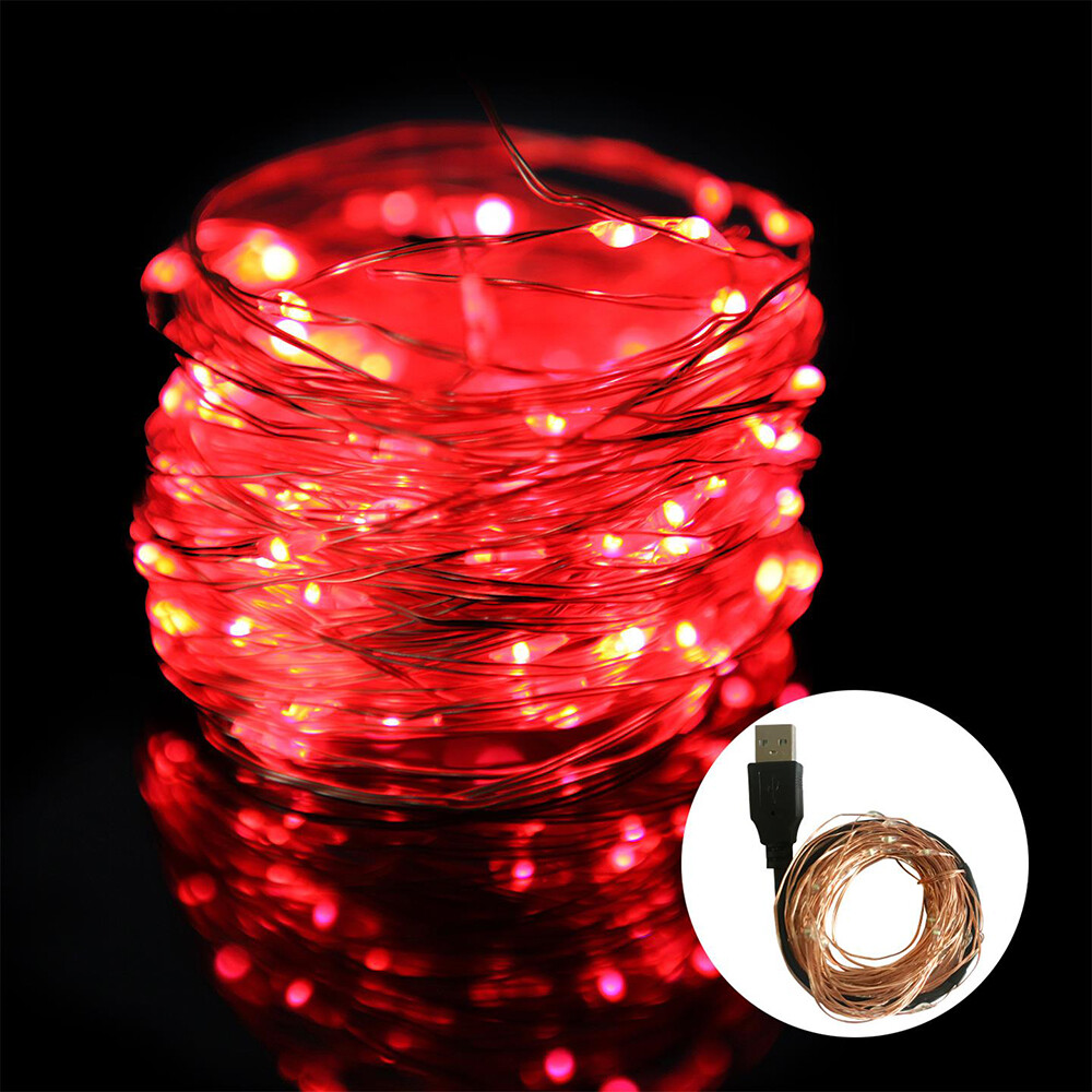 2m/3m /5m /10m USB LED String Lights Christmas Party Wedding Decoration Lights Christmas Tree Waterproof Copper Wire Lights