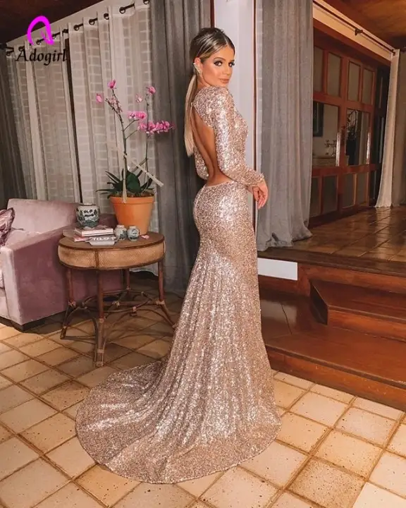 robe sequin rose gold