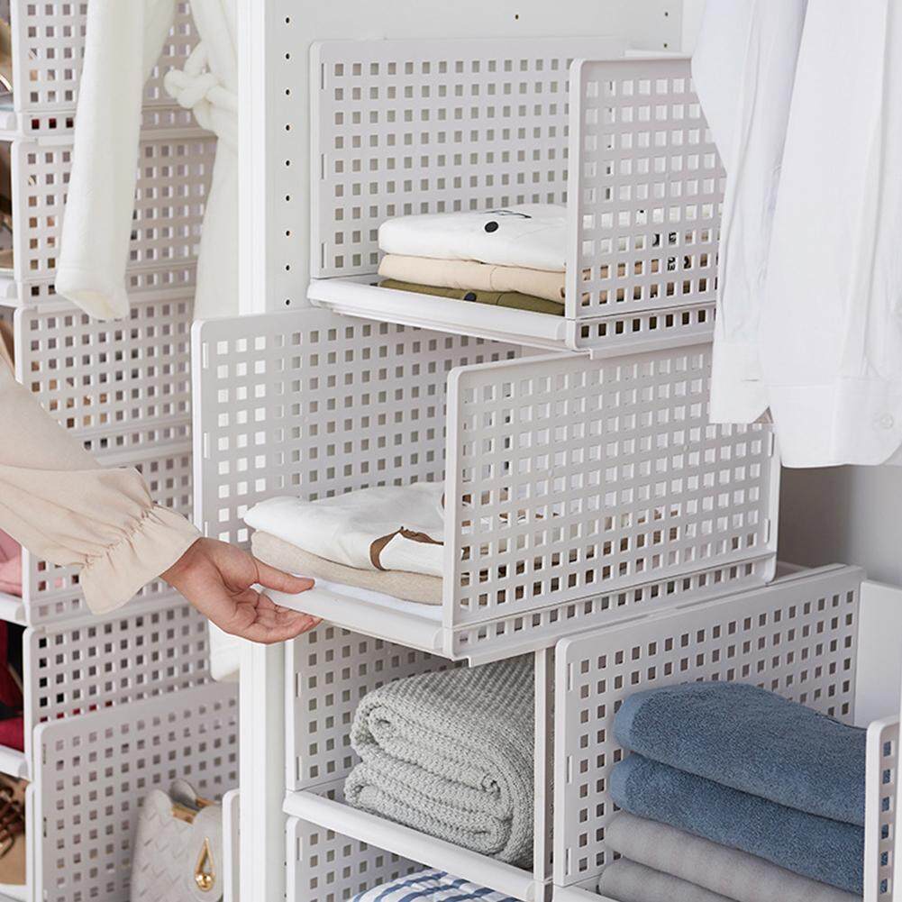 SunnyShop Foldable Stackable Drawer Type Storage Basket For Bedroom Wardrobe Closet Organize
