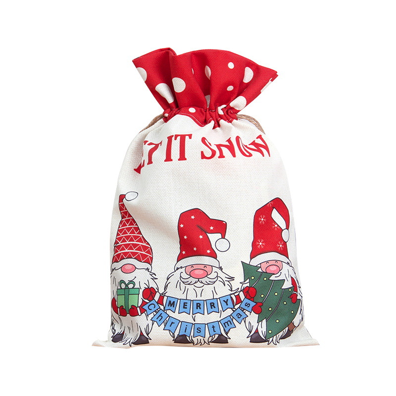 Christmas Purses Wrapping Packaging Cookies Candy Gift Bag Drawstring