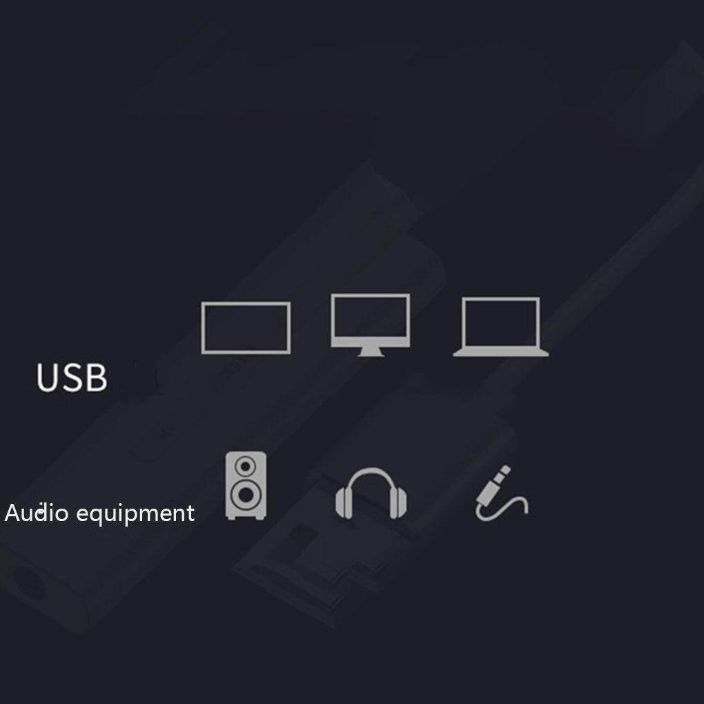 USB External Sound Card 3.5mm Audio Interface Microphone Headphone