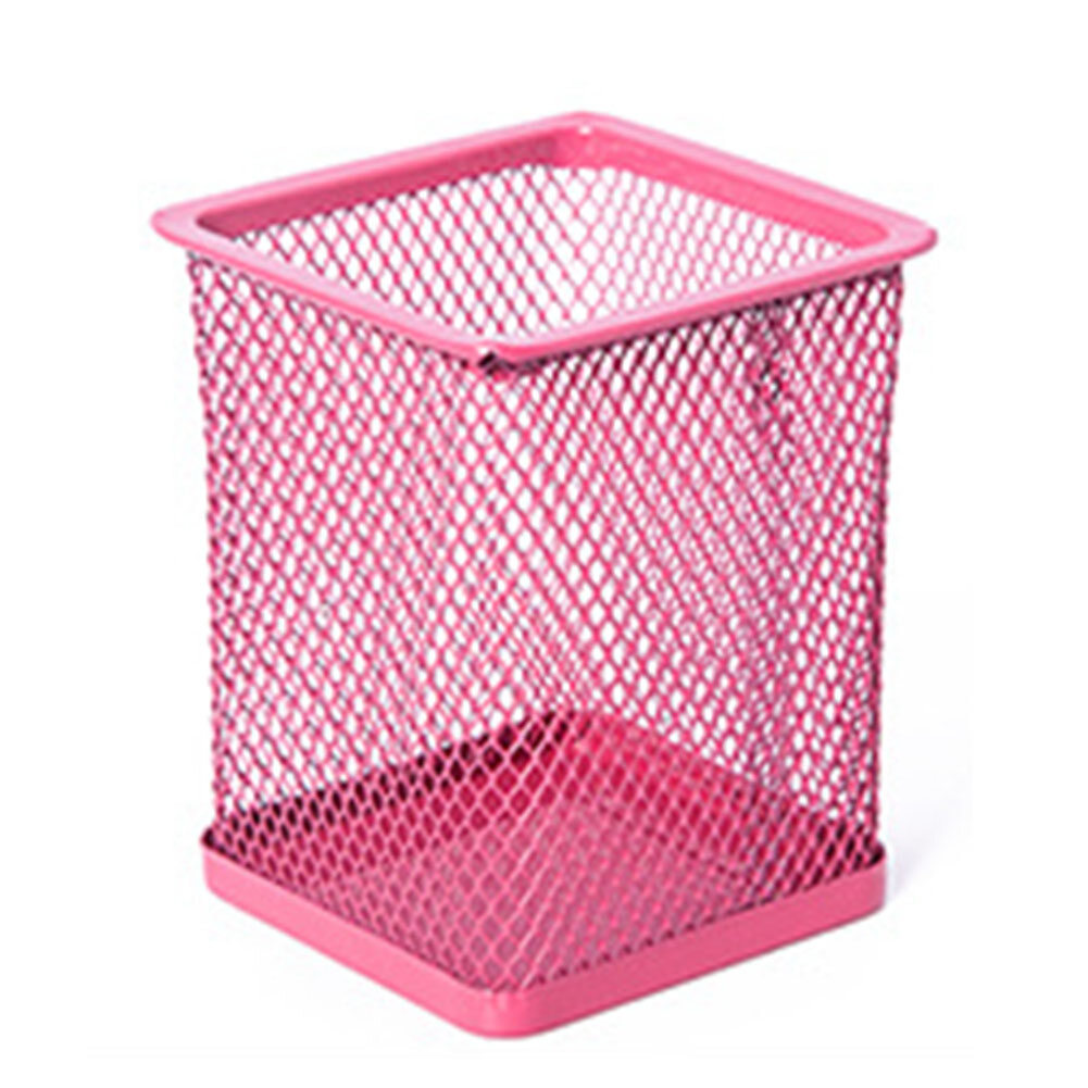 Terylin Mesh Metal Pen Pencil Brush Pot Holder Storage Container Office Desk Organizer