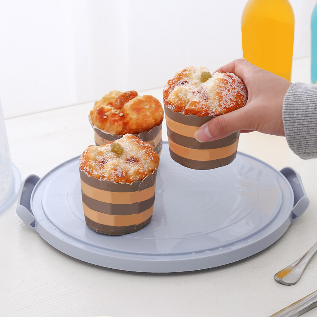 Blesiya Plastic Cake Box Round Cake Storage Carrier Container Lockable Lid