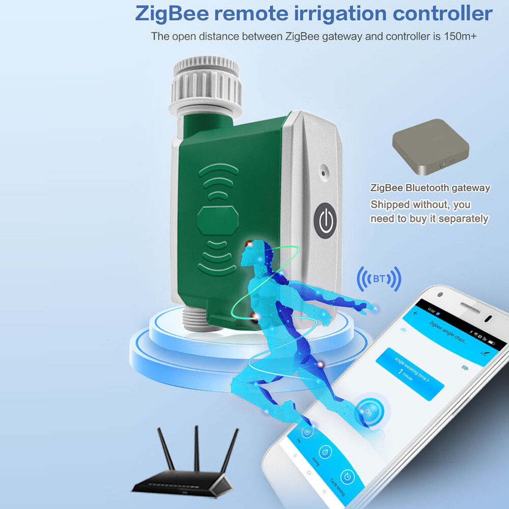 Smart Sensor Tuya ZigBee Watering Timer Drip Irrigation Controller Automatic Garden Watering System APP Control Compatible with Amazon Alexa and Google Assistant for Voice Control
