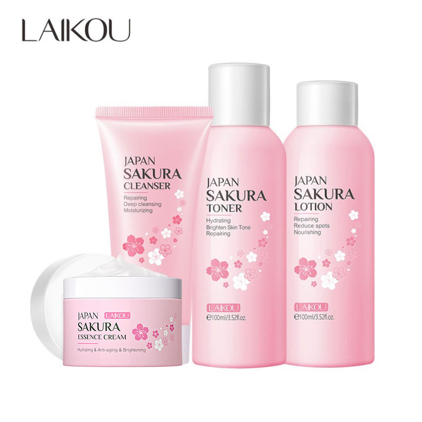 LAIKOU Sakura Skin Care Set Cleansing Brightening Moisturizing