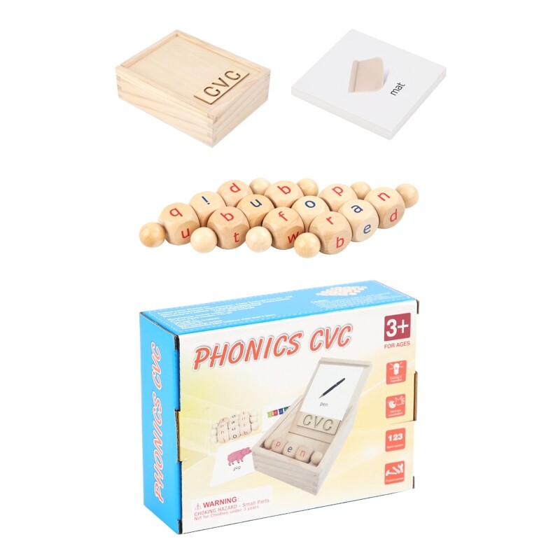 Phonics Reading Blocks Kit Toddlers Early Learning Materials Montessori Educational Toys for Preschoolers Boy Girl Gift