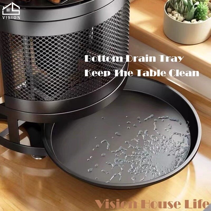 Vision Giá Nhà Bếp Bằng Thép Không Gỉ Kệ Nhà Bếp Xoay Được Giá Đựng Đũa Thùng ĐựNg ThớT Nhà Bếp Kệ Đựng Bộ Đồ Ăn Đa Năng
