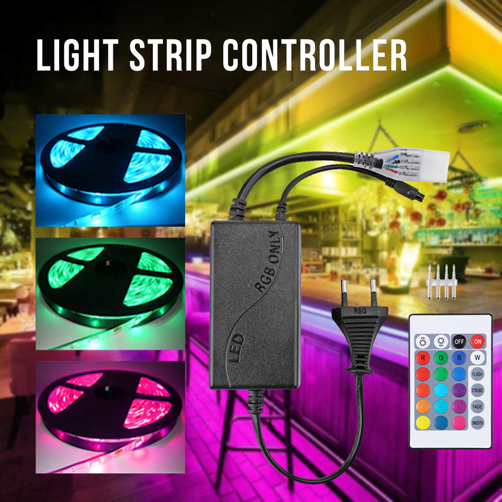 4 Pin Infrared 24 Keys Remote IR RGB LED Controller for 5050 Strip Lighting