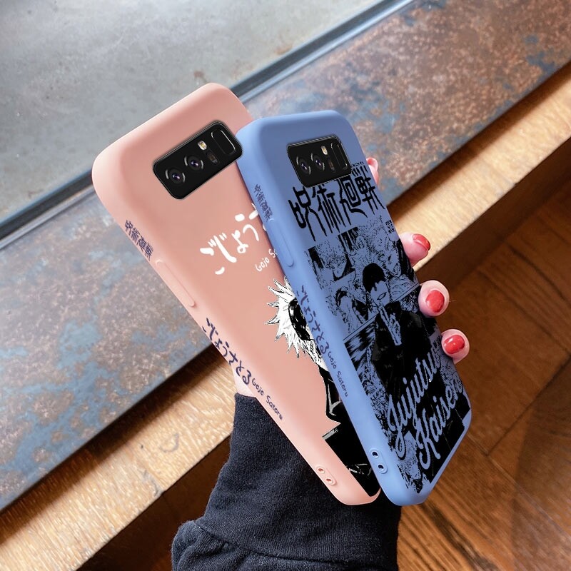 For Samsung galaxy Note 10 LITE Note 10 PLUS Note 20 ULTRA Note 8 Note 9 Phone Case with Five enlightenment Jujutsu Kaisen Shockproof soft thin Back Cover Liquid Silicone side Pattern Camera Full Lens side protector casing