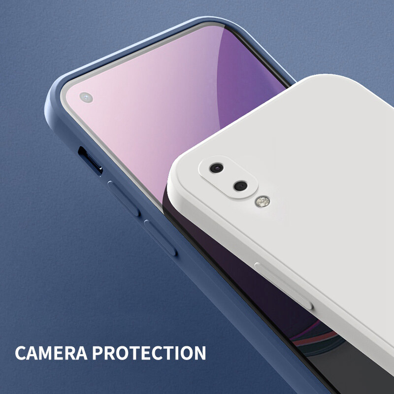 YBD case For Samsung Galaxy A02 M02 Accurate camera hole protection Casing ,Thin Soft Liquid Silicone Cover Candy Color Cases with free phone Lanyard