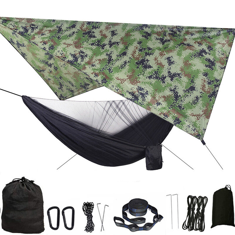 Camping Hammock Nyamuk Bersih dan Terbang Hujan Tarp Khemah Mudah Alih ...