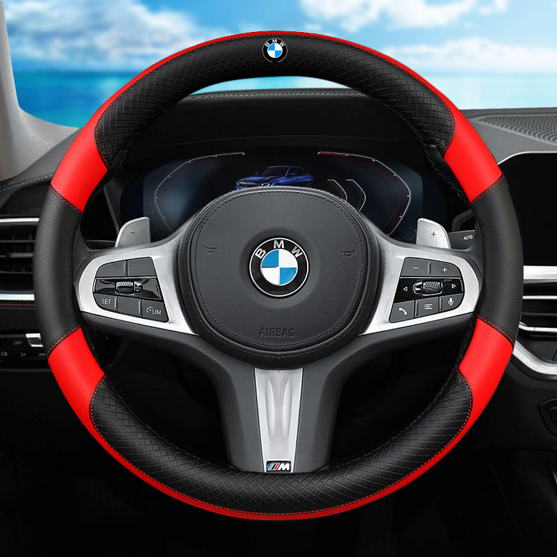 No smell thin bmw car steering wheel cover microfiber leather car steering wheel cover non-slip accessories for e60 e36 x1 x3 x5 x7 m3 f22 f21 e46 e90 f30 e39 e30 f20 e87 e92 e34 e91