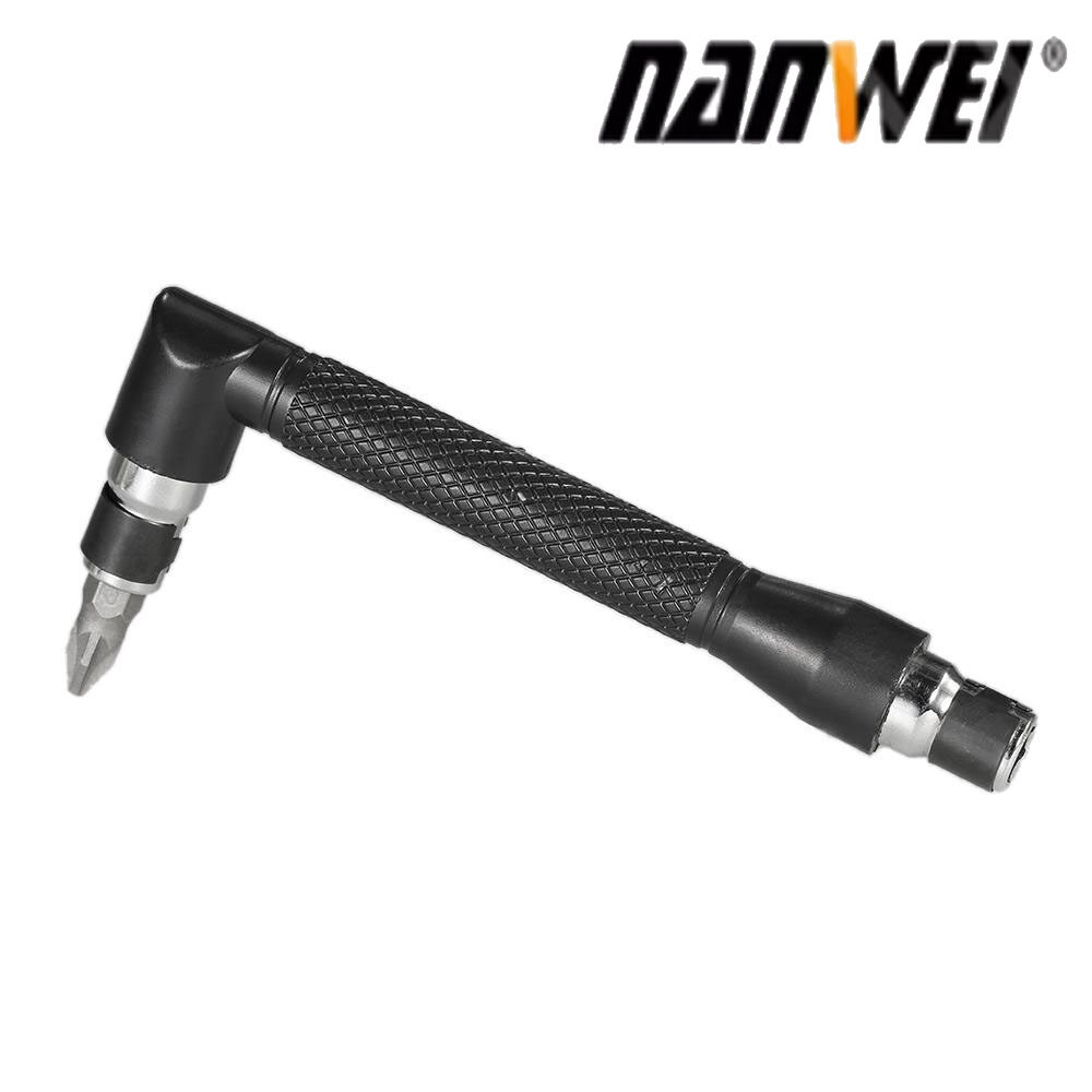 NANWEI L-shaped Angle Head Socket Wrench 1/4 In-ch Screwdriver Bits Holder Double-head Screwdriver