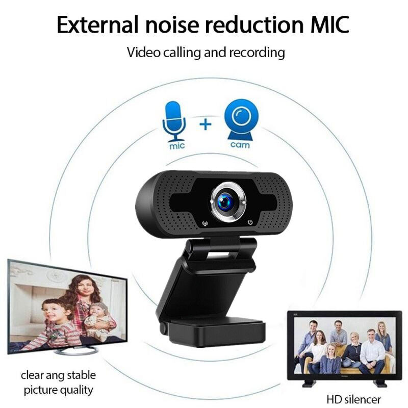 VAORLO HD USB 1080P Webcam Computer Camera Auto Focus with Noise Cancelling Microphone Web Camera For PC Laptop Black