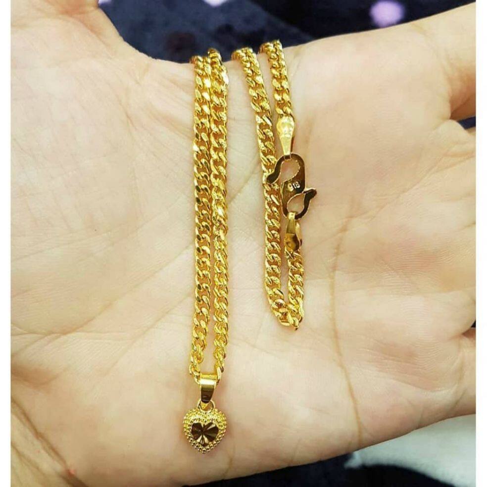 Emas 916 Rantai Leher Gajah Loket Love Lazada