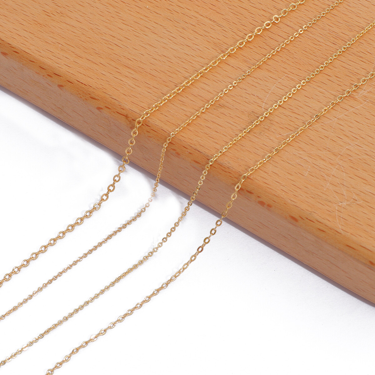 1 Mét/dây Xích Đồng Tròn Dẹt, Dây Xích Mạ Vàng 18K Cho Vòng Tay Làm Vòng Cổ Tự Làm Đồ Trang Sức Thủ Công