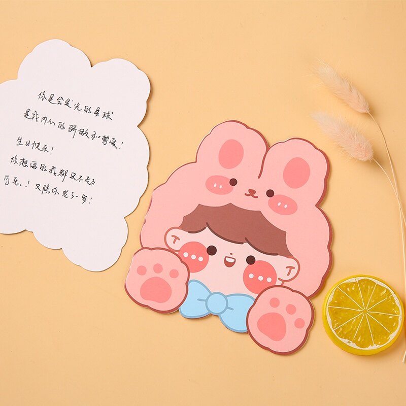 Creative Cartoon Shaped Blank Greeting Card Holiday Party Foldable Gift Card