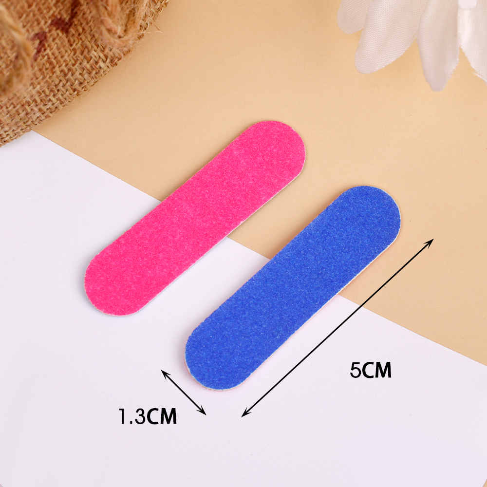 5pcs Mini Double Sided Nail File Manicure Pedicure Equipment Accessories Disposable Nail Buffer Strips