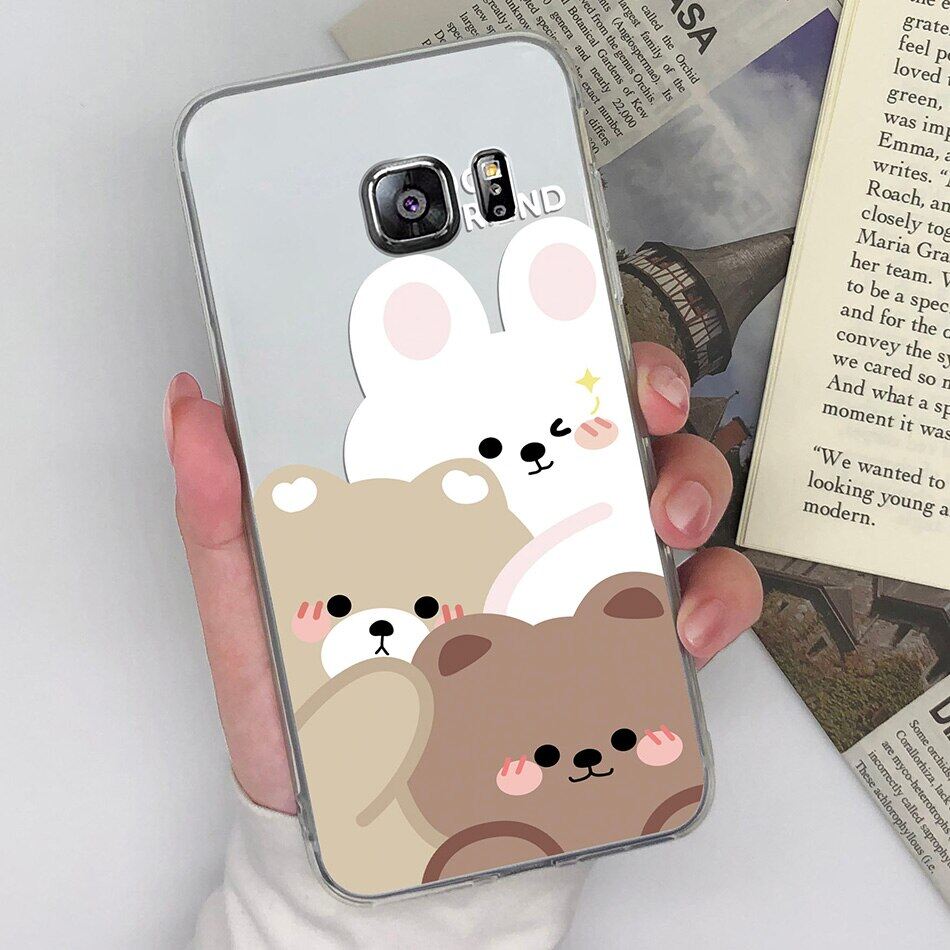S6 edge phone case for samsung s6 edge plus case clear soft tpu bumper for samsung galaxy s6 s 6 edge back cover fashion luxury shockproof phone cover black pink silicone soft tpu