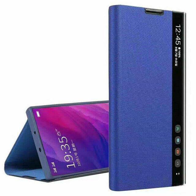 Smart view leather case cover for samsung s20 a10 a20 s8 s9 s10 plus s10e s10 note 10 plus note 9 clear view window stand case