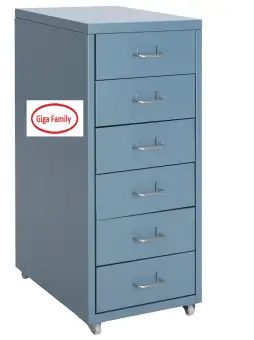 I K E A Helmer Drawer On Castors Blue White Black Lazada