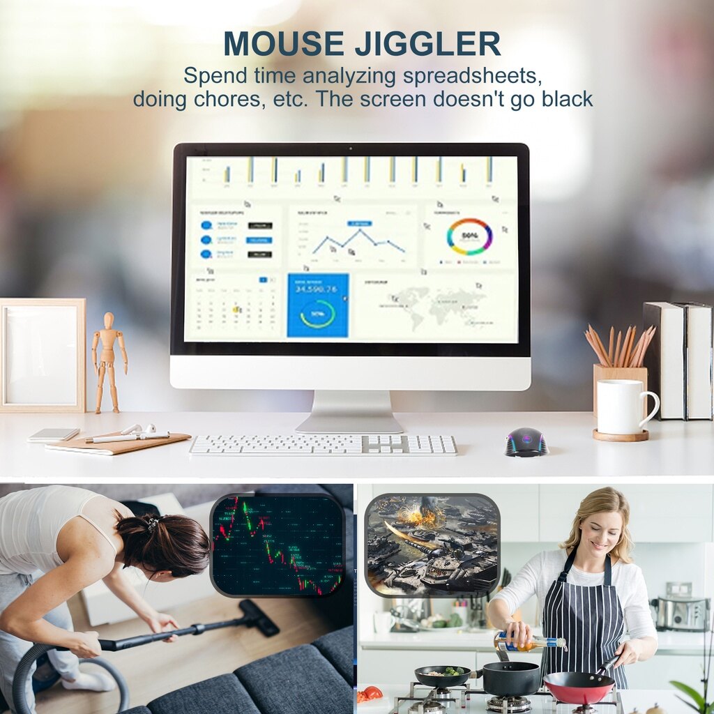Type-C+USB 2.4Ghz Wireless Mouse with Usb C Receiver for Macbook Pro and Chromebook Backlit Wireless Mouse LED Silent Click