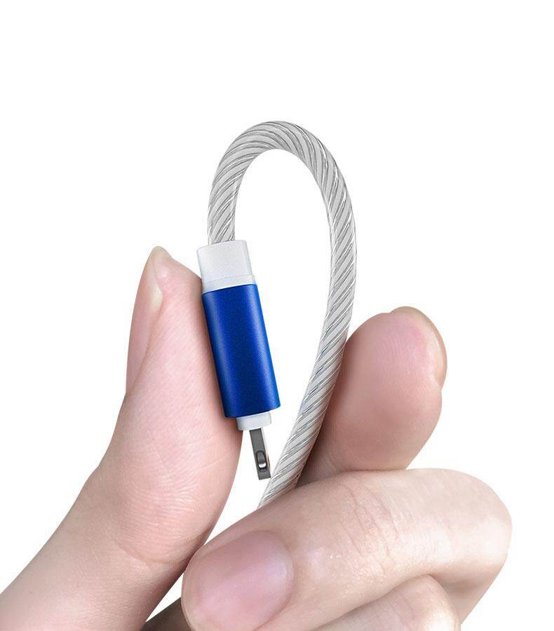 Cáp Sạc Nhanh USB 1/2M Có Đèn LED Truyền Dữ Liệu, Phát Sáng Trong Bóng Tối, Vỏ Kim Loại, Dùng Cho iPhone XS Max Samsung S10, Hauwei, Xiaomi...