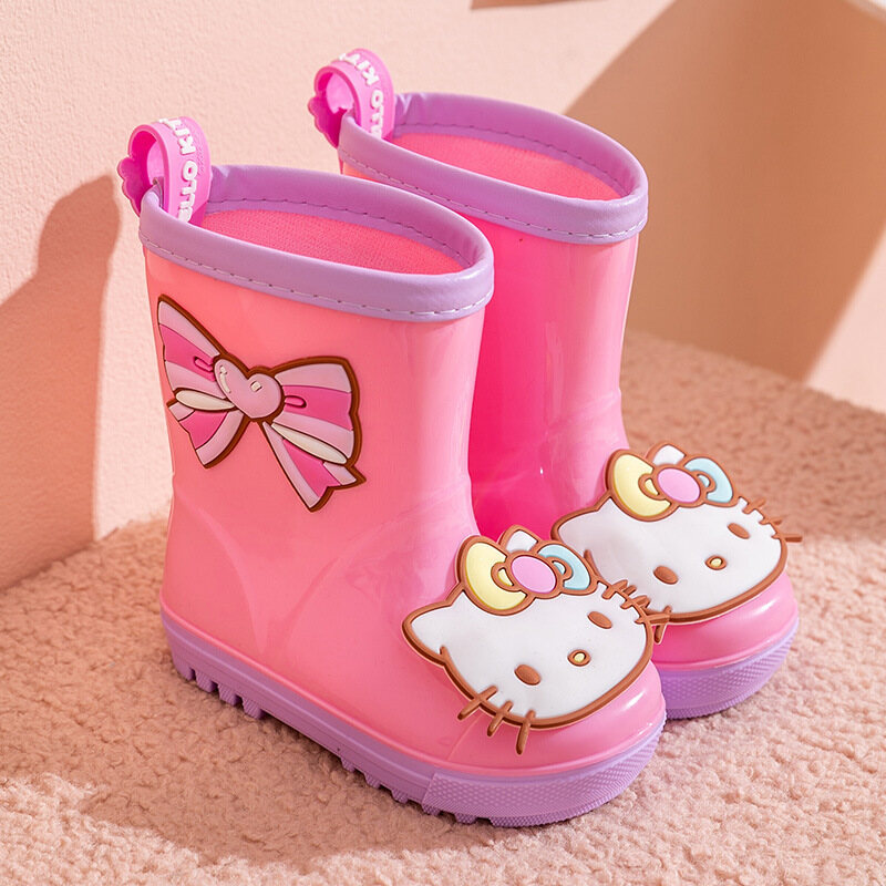LS Children's rain boots Kuromi girls rain boots wear-resistant non-slip thick bottom cartoon cinnamon dog baby water rubber boots