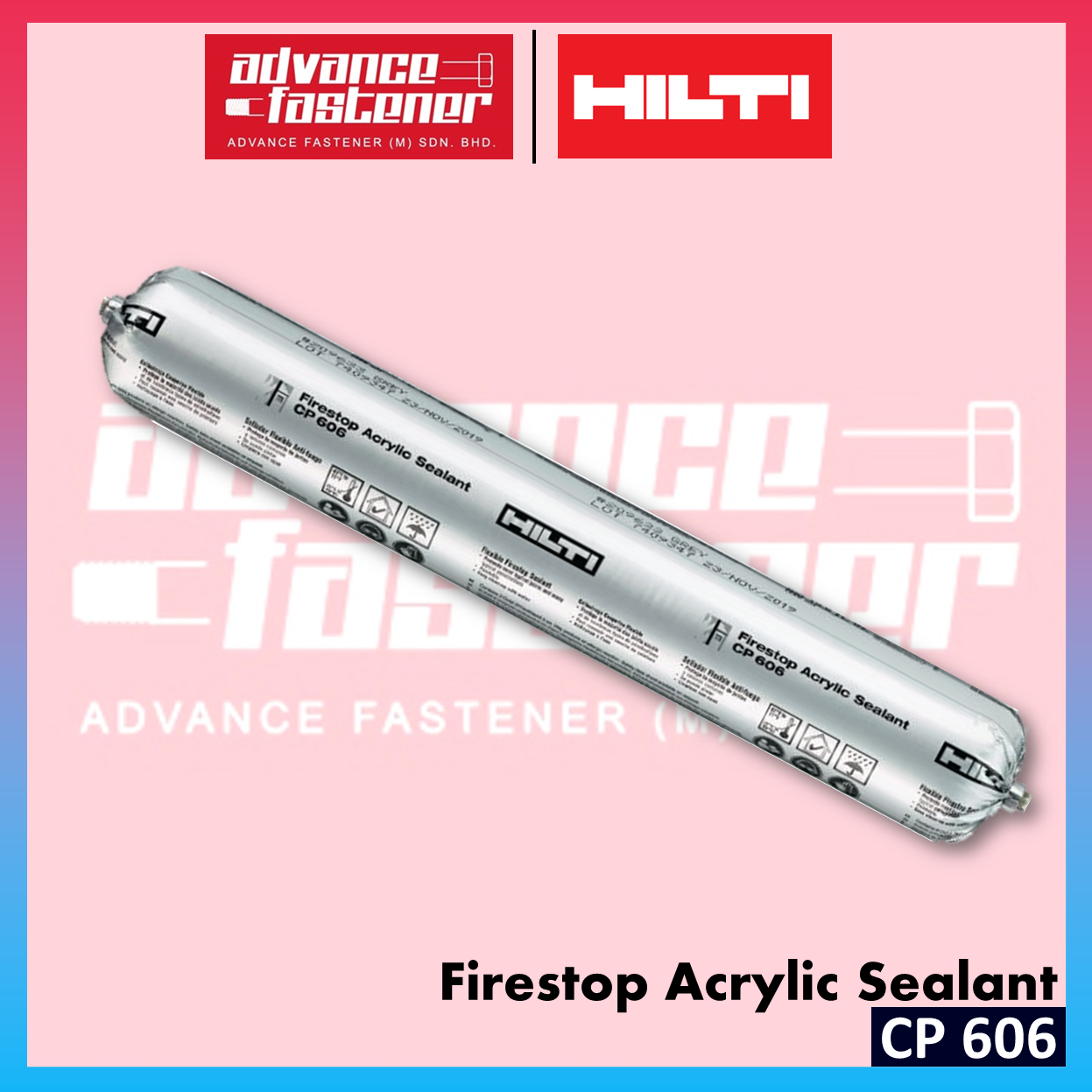 Hilti CP 606 Firestop Acrylic Sealant 310ml 209625 / 580ml 209632 ( Suitable material for