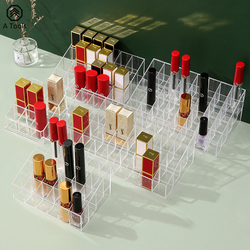 hộp son môi trong suốt hộp mỹ phẩm người giữ son môi hộp đồ trang sức hộp acrylic rõ ràng hộp lưu trữ acrylic Hộp đựng trang sức, đựng son môi, tủ acrylic trong suốt nhiều ngăn, mỹ phẩm nhựa bàn đựng son môi