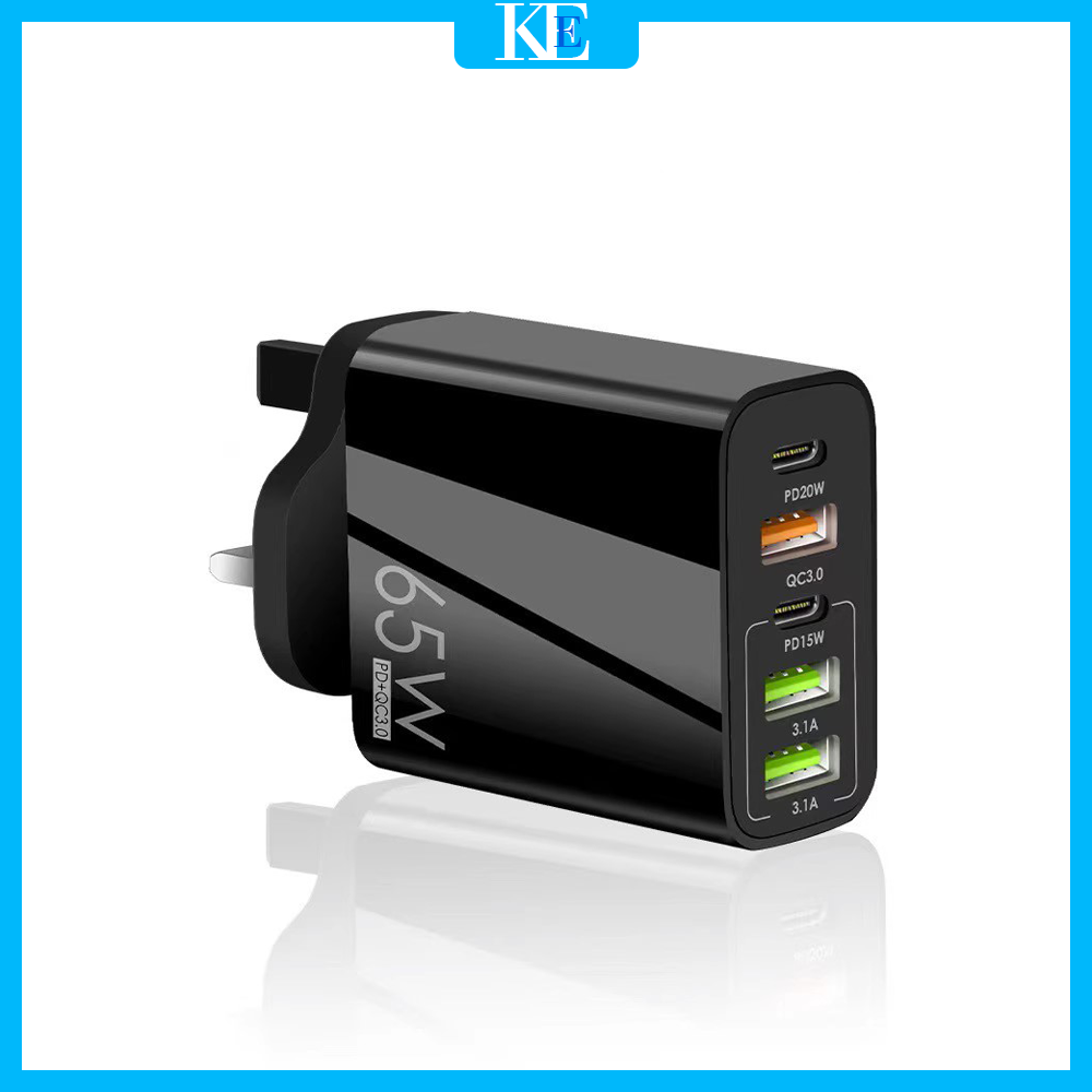 65W Quick Charge Type C PD Multi travel Adapter_voghion.com