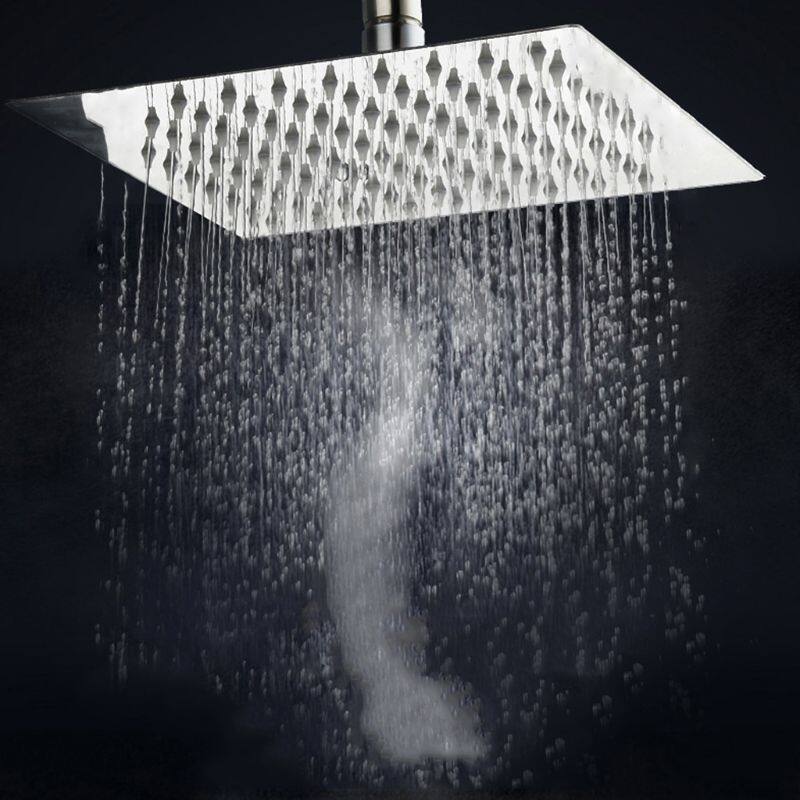 Top Spray Rainfall Shower for Head Stainless Steel Square Shower Vertical Fixed Adjustable Shower for Head Easy Installa