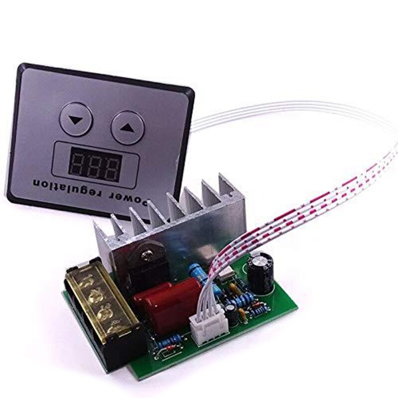 4000W 220V AC SCR Voltage Regulator Dimmer Electric Motor Speed Temperature Controller + Digital