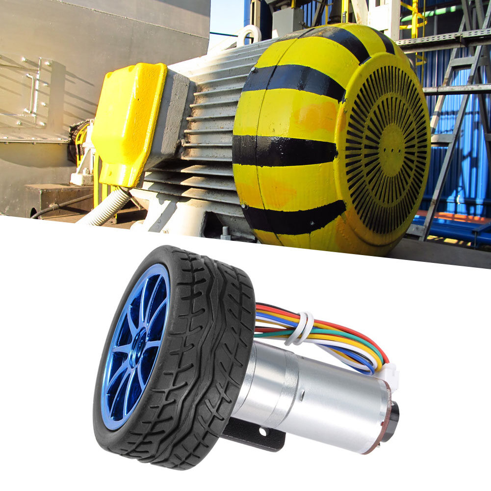 DIY Encoder Gear Motor with Mounting Bracket 65mm Wheel Kit for Smart Car Robot DC12V