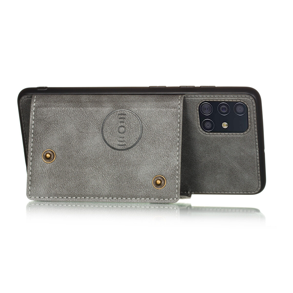 Cho Samsung A31 da trường hợp nhiều Folio lật Bìa Wallet trở lại trường hợp vỏ, có thể làm việc với gắn trên xe hơi, ẩn thẻ tín dụng ID khe giữ, retro nút kim loại clasp, đứng hỗ trợ