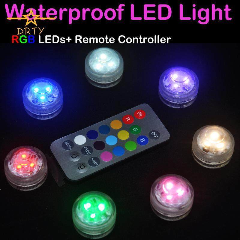 Drty Điều Khiển Từ Xa Không Dây Đèn LED Nhiều Màu Sắc Đèn Chống Nước Đảng Đèn Trang Trí Ánh Sáng