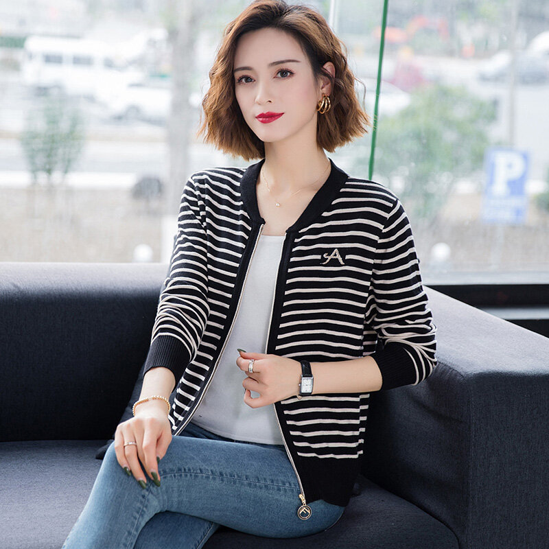 Cardigan Sweater Women New Outer Zipper Sweater Jacket Women Casual Fashion Versatile Temperament Sweater
