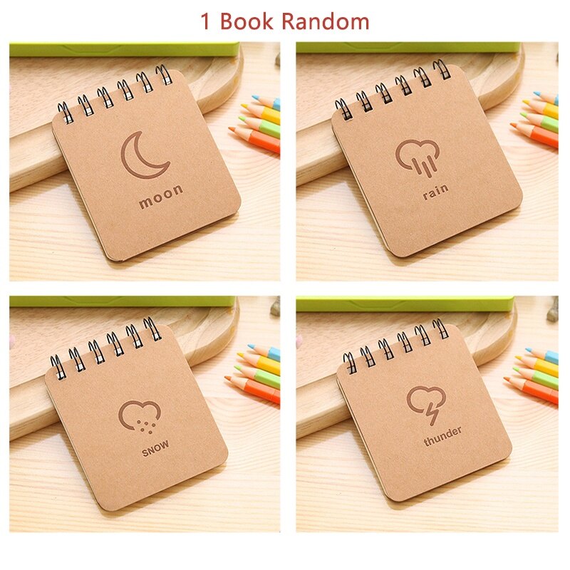 Sổ CuộN Dòng Thời Tiết Mini A7 60 Tờ Sổ Xoắn Ốc Bỏ Túi Trống Đơn Giản Cho Học Sinh