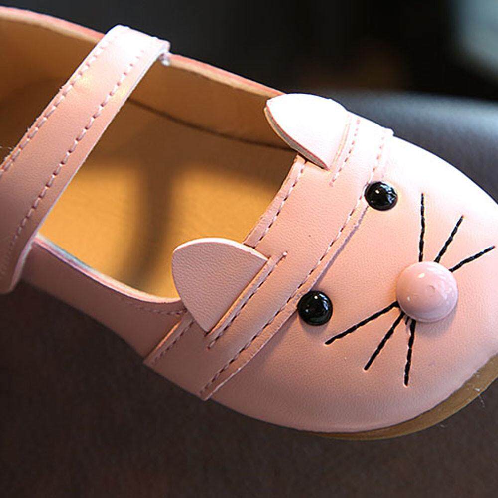 Kids Baby Girls Fashion Princess Cat Dance Nubuck Leather Single Casual Shoes