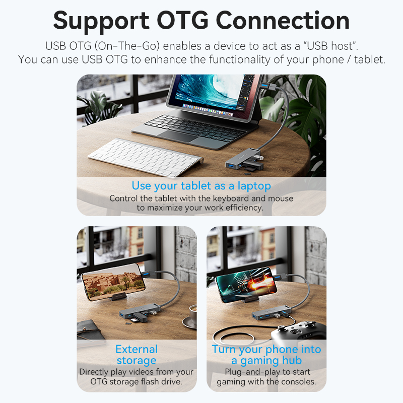 Vention USB Hub 3.0 4 Cổng - Bộ Chia Cổng USB Tốc Độ Cao 5Gbps - Hỗ Trợ Ổ Cứng 8TB, Tương Thích Windows/Mac - Thiết Kế Nhỏ Gọn, Cắm Là Chạy - Hàng Chính Hãng