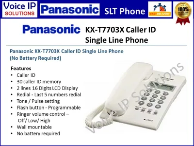 Panasonic KX-T7703/ KX-T7703X Caller ID Single Line Phone (white)