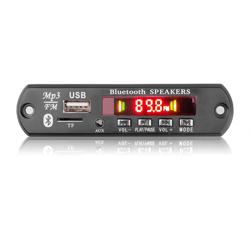 Bluetooth 5.0 MP3 Decoder Board 12V DC 2*40W FM TF USB AUX Handsfree Call And Record Recording Function Decoding Board Module