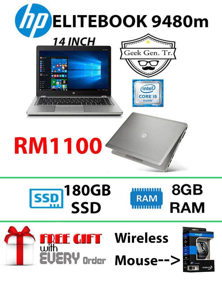 HP ELITEBOOK 9480m CORE i5-4310U GEN 8GB RAM 180GB SSD 14 INCH Malaysia