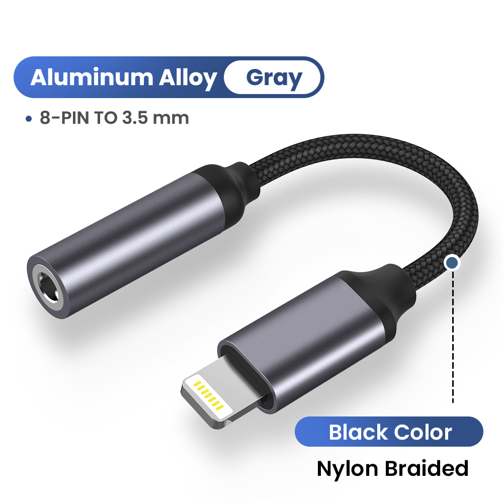DAMILE Lightning to 3.5mm Adapter For iPhone Lightning to 3.5mm AUX Lightning Cable Adapter For iPhone 13 12 Pro Adapter iPhone Cable Headphone Connector Mini Audio Splitter for iOS 14 Above Adapter 10UL