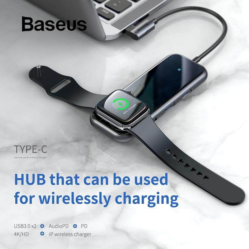 Baseus Multi USB C HUB with Wireless Charger for ivvatch Type C HUB to USB 3.0 HDMI for Macbook Pro with 3.5mm Audio Jack