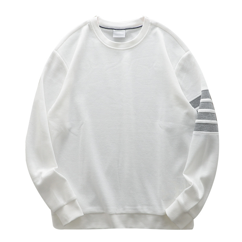 YIPINYOUYOU丨Men's round neck long sleeve sweatshirt ins fashion waffle long sleeve t-shirt men's handsome loose top