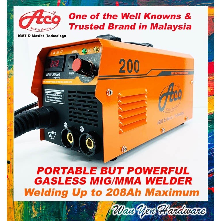 Mig Welding Machine Set 🔥aco Upgrade Version Mig200 Os 2 In 1 Gas Less Mig Welding Machine Mma 8345