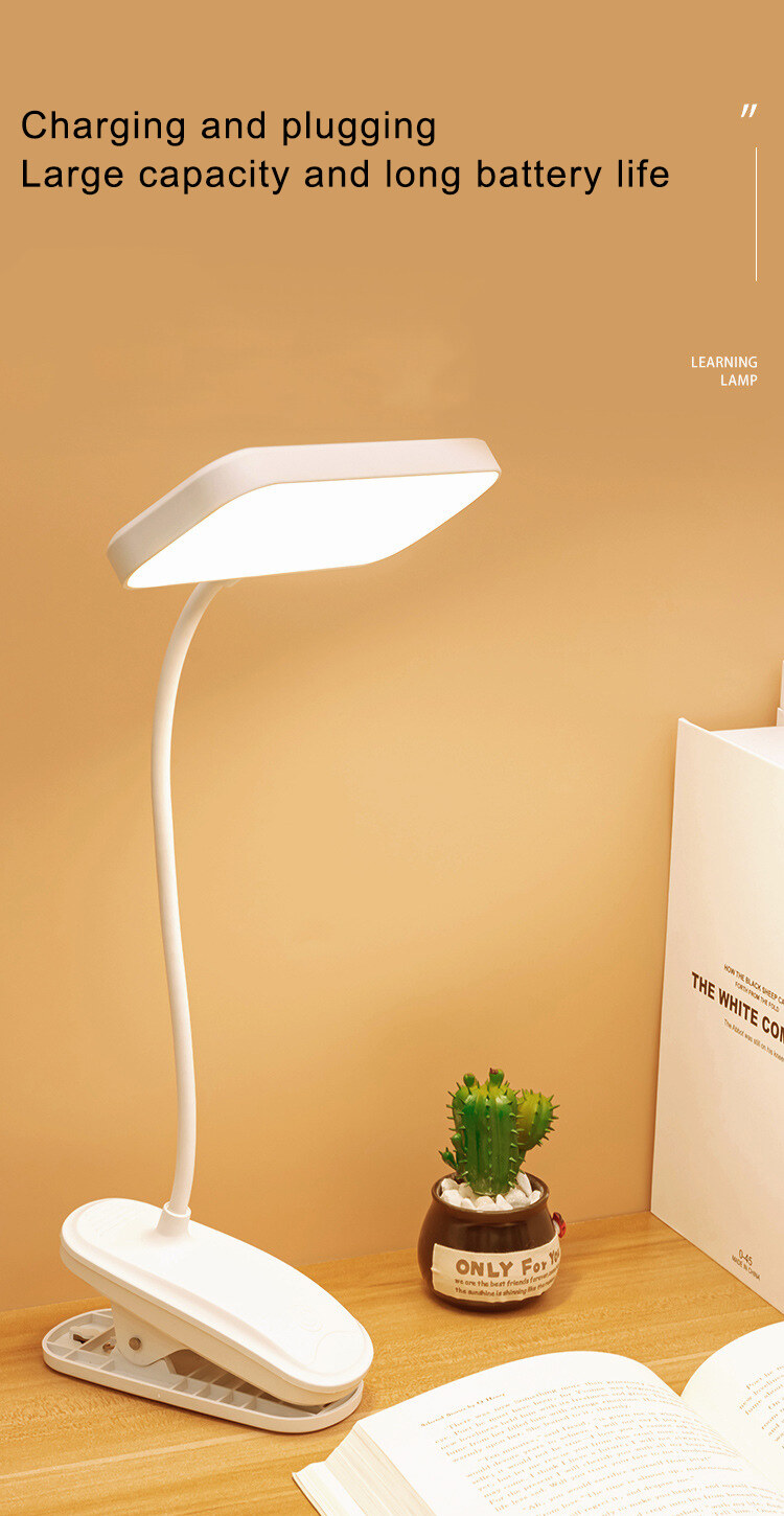 JJT Đèn bàn LED đèn đọc sách đèn bàn Đèn bàn kẹp LED dùng cho mắt học tập, đèn sạc cắm điện bàn đọc sách cho ký túc xá sinh viên.
