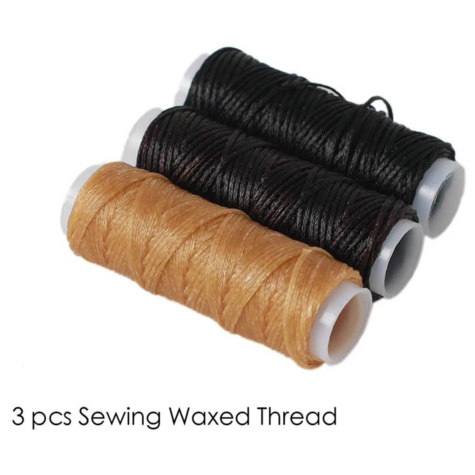 12Pcs Leather Craft Tools Kit Sewing Needles Waxed Thread Cord Stitching Awl Sewing Thimble DIY Leather Repair