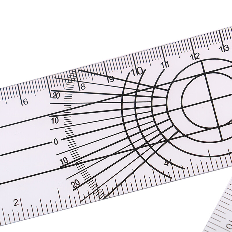 HUALI02 1PC Multi-Ruler Goniometer Angle Medical Spinal Ruler 360 Degree Measuring Tool